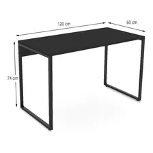 Mesa Escrit贸rio Reta 120cm Iron Home Office Preto Foto mini 1
