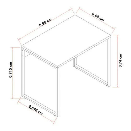Mesa Escrit贸rio Reta 90cm Preto Foto 1