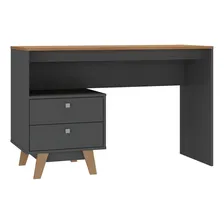 Mesa Escrivaninha 120cm 2 Gavetas Retrô Pés Madeira Foto mini  2