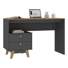 Mesa Escrivaninha 120cm 2 Gavetas Retrô Pés Madeira Foto mini 4