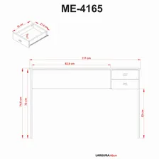 Mesa Escrivaninha 2 Gavetas Branco Me4165 - Tecno Mobili Foto mini 4