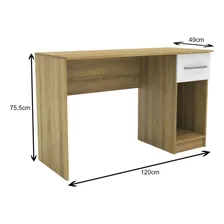 Mesa Escrivaninha Com 1 Gaveta E Espaço Para Cpu 2319 Ibwt Foto mini  3