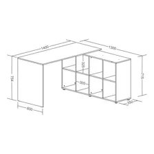 Mesa Escrivaninha Com Armário Nero Ii 8 Nichos Ipê/preto Foto mini  2