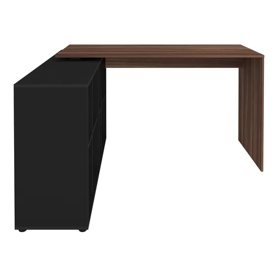 Mesa Escrivaninha Com ArmĂĄrio Nero Ii 8 Nichos IpĂȘ/preto Foto 1