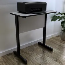 Mesa Escrivaninha Estudos Notebook Impressora Home Office Cinza/preto Foto mini  3