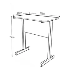 Mesa Escrivaninha Estudos Notebook Impressora Home Office Cinza/preto Foto mini 4