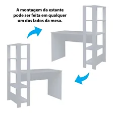Mesa Escrivaninha Match 3 Prateleiras Branco - Artely Foto mini  3