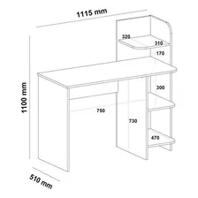 Mesa Escrivaninha Mdf Computador Quarto Marrom Madeira Cinza Foto mini  3