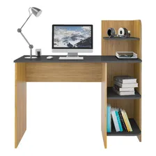 Mesa Escrivaninha Mdf Computador Quarto Marrom Madeira Cinza Foto mini  2