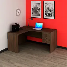 Mesa Escrivaninha para Escrit贸rio Computador Tecno Mobili ME4106 Office Cor Marrom-Escuro Foto mini 2