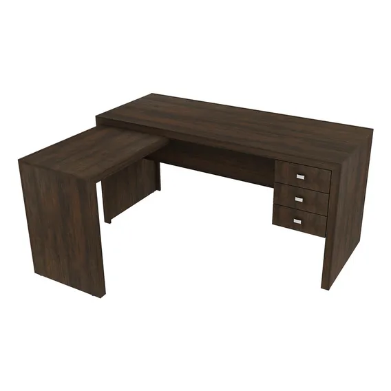 Mesa Escrivaninha para Escrit贸rio Computador Tecno Mobili ME4106 Office Cor Marrom-Escuro Foto 1