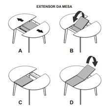 Mesa ExtensÃvel Redonda Madeira Maciça Tampo Ag Foto mini 3