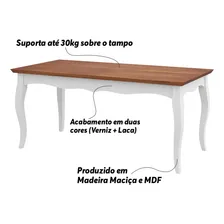 Mesa Gallia 250cm Madeira Maciça E Mdf Branco/imbuia Foto mini 3