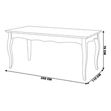Mesa Gallia 250cm Madeira Maciça E Mdf Branco/imbuia Foto mini 4