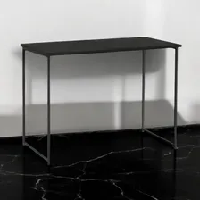 Mesa Industrial Cabe Em Qualquer Lugar Preto 90 Cm Apartamento Escrit贸rio Preto Foto mini 4