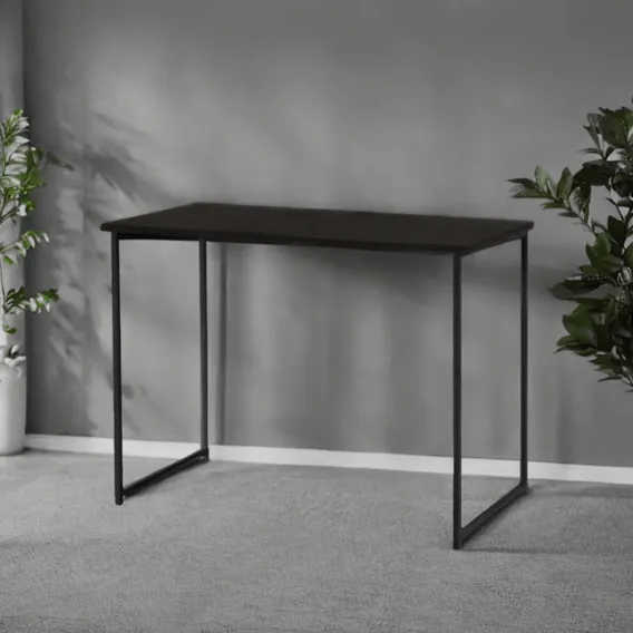 Mesa Industrial Cabe Em Qualquer Lugar Preto 90 Cm Apartamento Escrit贸rio Preto Foto 1