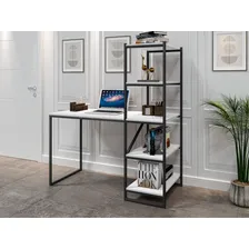 Mesa Industrial Para Escrit贸rio Frist Preto E Branco Foto mini 2
