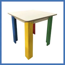 Mesa Infantil Camaleão 4 Cadeiras Colorida Criança Madeira Foto mini 3