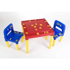 Mesa Infantil Colorida Com 2 Cadeira Tritec 3827 Vermelho/Azul Foto  mini 1