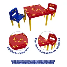 Mesa Infantil Colorida Com 2 Cadeira Tritec 3827 Vermelho/Azul Foto mini 3