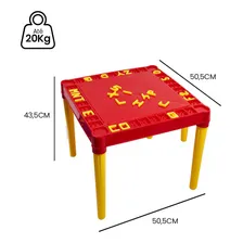 Mesa Infantil Colorida Com 2 Cadeira Tritec 3827 Vermelho/Azul Foto mini 1