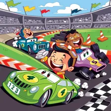 Mesa Infantil Com 2 Cadeiras Dobráveis Em Aço - Azul Carros Foto mini 4