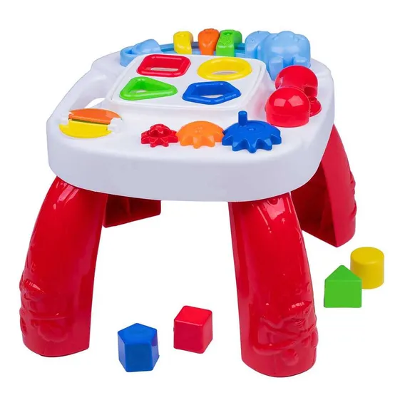 Mesa Infantil Didática Divertida Play Time Vermelha Cotiplás Foto 1