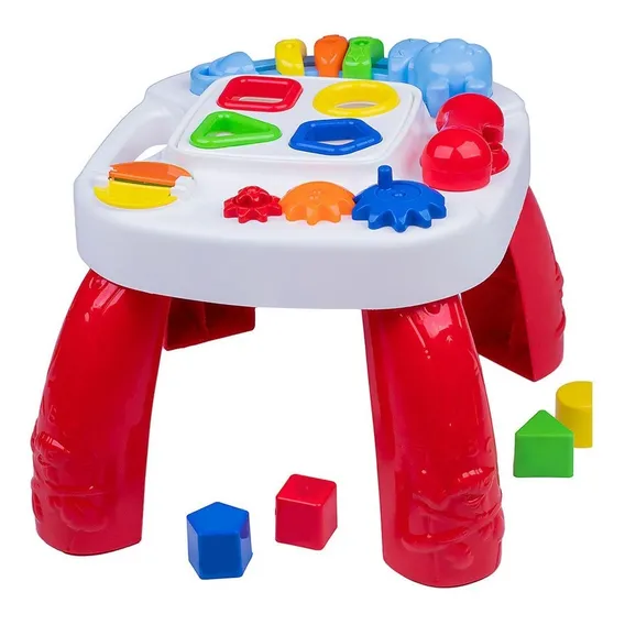 Mesa Infantil Didática Divertida Play Time Vermelha Cotiplás Foto 1