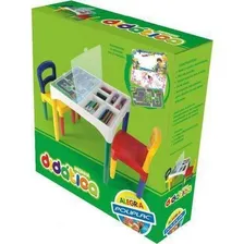 Mesa Infantil Mesinha Didática 2 Cadeiras Adesivos Poliplac Foto mini 3