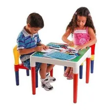 Mesa Infantil Mesinha Didática 2 Cadeiras Adesivos Poliplac Foto mini 2