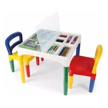 Mesa Infantil Mesinha Didática 2 Cadeiras Adesivos Poliplac Foto mini 1