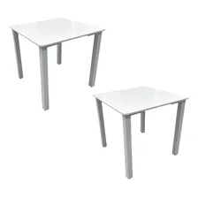 Mesa Infantil Quadrada 60x60 Branca Escola Clínica Creche Cor Branco Foto  mini 1