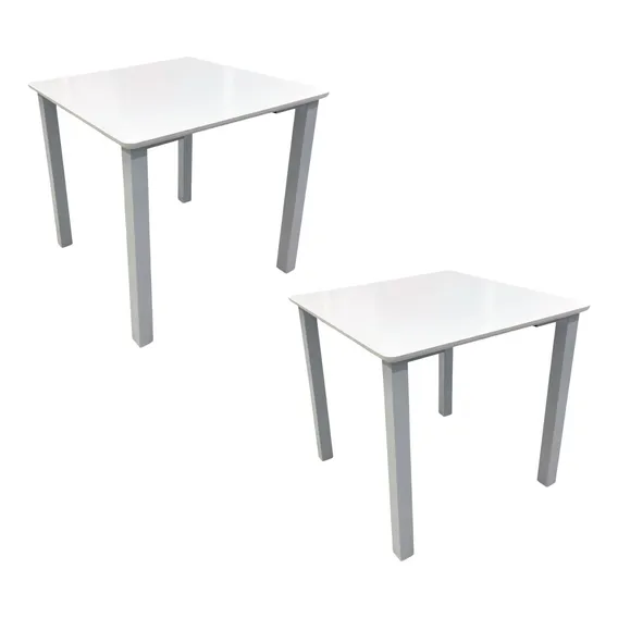 Mesa Infantil Quadrada 60x60 Branca Escola Clínica Creche Cor Branco Foto 1