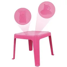 Mesa Infantil Ursinho Com 04 Cadeiras Plásticas Várias Core Cor Rosa Foto mini  2