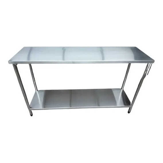 Mesa Inox Industrial Com Prateleira Paneleiro 190x60x90 Foto 1