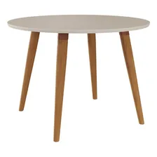 Mesa Jantar 4 Lugares Redonda Dani Cimol Marrom Off White Foto mini 1