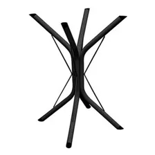 Mesa Jantar Ana 90cm Quadrada Vidro Temperado Base Metal Preta JT HOME Foto mini  3