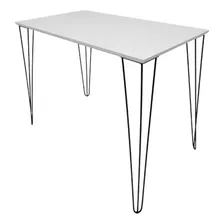 Mesa Jantar Aparador Branco 110x50cm Retangular Pe Metal Hairpin Jt Home Foto mini  2