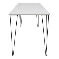 Mesa Jantar Aparador Branco 110x50cm Retangular Pe Metal Hairpin Jt Home Foto mini  3