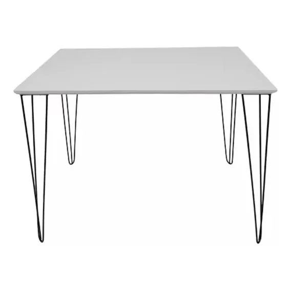 Mesa Jantar Aparador Branco 110x50cm Retangular Pe Metal Hairpin Jt Home Foto 1