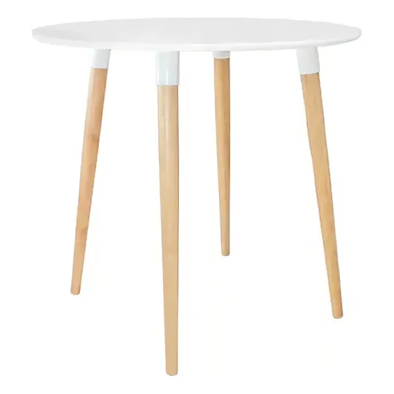 Mesa Jantar Ayme Redonda 90cm Branco Canhão Suporte Pé Palito Jt Home Foto 1