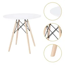 Mesa Jantar Charles Eames Eiffel Wood Tampo Madeira 90cm Mdf Cor da tampa Branco Foto mini 4