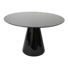 Mesa Jantar Cone Redonda 90cm Tampo Laca Ou Madeira Cor Da Tampa Laca Preta Foto mini 1