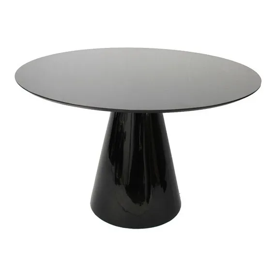 Mesa Jantar Cone Redonda 90cm Tampo Laca Ou Madeira Cor Da Tampa Laca Preta Foto 1