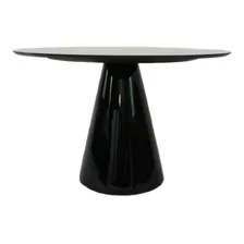 Mesa Jantar Cone Redonda 90cm Tampo Laca Ou Madeira Cor Da Tampa Laca Preta Foto mini 2
