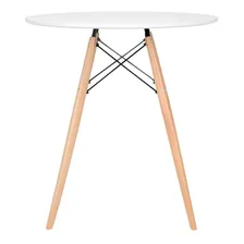 Mesa Jantar Cozinha Redonda Eames Wood 70 Cm Branco Foto mini 2