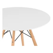 Mesa Jantar Cozinha Redonda Eames Wood 70 Cm Branco Foto mini 3