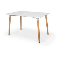 Mesa Jantar Eiffel 120x80 Base Madeira Cor Branca Foto mini 1