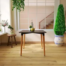 Mesa Jantar Eiffel 80x80cm Base Madeira Cor Preta Magazine Decor Foto mini 2