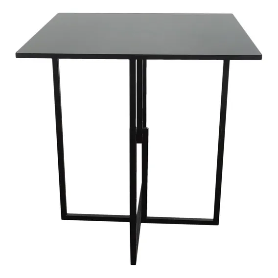 Mesa Jantar Prime Industrial Compacta Aço/madeira Preta Foto 1